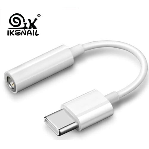 IKSNAIL USB Type-C to 3.5mm Headphone Jack AUX Audio Cable Adapter For Samsung Oneplus Nokia Xiaomi Huawei Type C Smart Phones