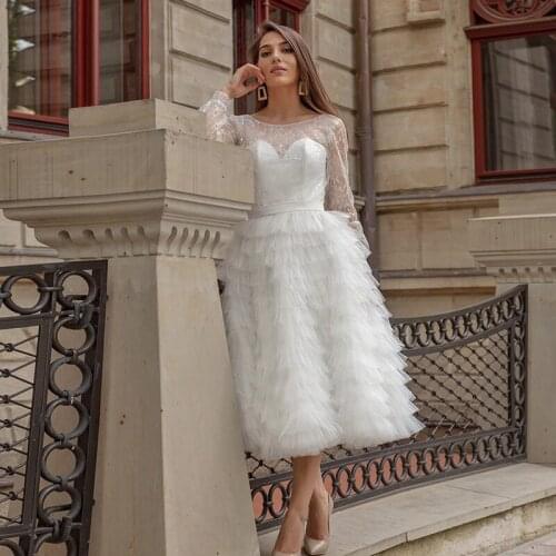Arabic Short Prom Dresses Ruffles Long Sleeve Saudi Country Custom Vestido de novia Formal Bridal Party Gown Custom Made