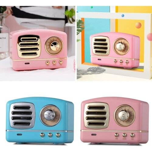 Retro Bluetooth Speaker Portable Wireless Loudspeaker Sound System 3D Stereo Music Surround Subwoofer FM Radio TF caixa de som