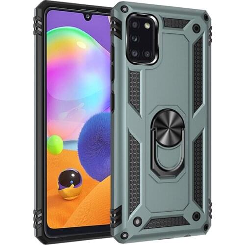Armor Shockproof Phone Case For Samsung Galaxy A01 A11 A21 A31 A41 A51 A71 A70E A21S M11 M31 Finger Holder Ring Magnetic Cover