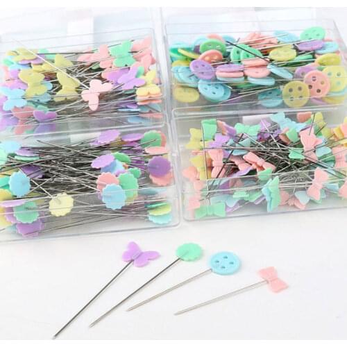 50pcs/set Dressmaking Pins Embroidery Patchwork Pins Flower Head Sewing Patchwork Pins Needle Craft Tools Quilting Accessories