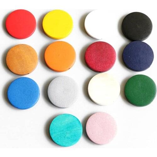 20pcs Straight Hole Wood Beads Flat Dia 15/20/25/30mm Spacers Accessories for DIY Jewelry Making Beading Earring Charms Fingding