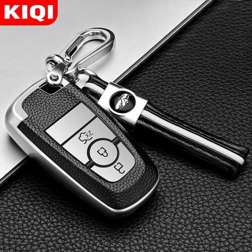 KIQI TPU Car Key Case Shell Cover KeyChain for Ford Fusion Fiesta Mondeo Everest Ranger 2020 S Max Kuga 2 Focus 3 4 MK3 Ecosport