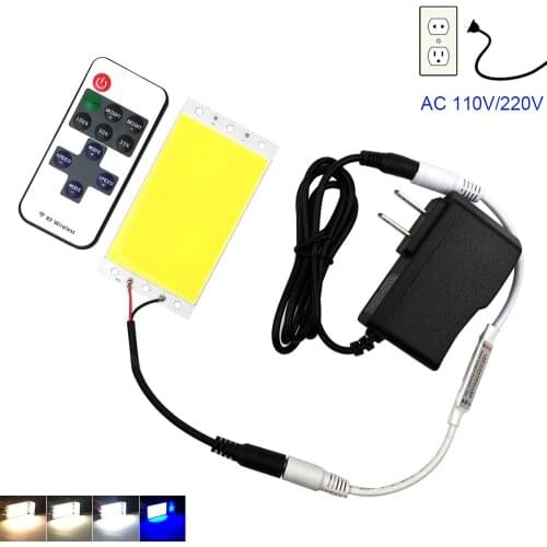 Dimmable LED Light 12V 110V 220V COB LED Panel Lamp with Dimmer Warm Day Cool White COB Chip for Car Lighting Work Lamp DIY Bulb