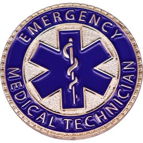 EMT Logo Brooch Emergency Medical Technician Button Badge First Responder Essential Pin