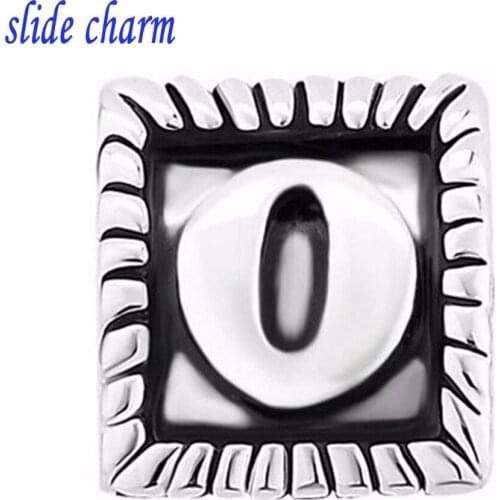 Slide charm 2018 Latest popular mothers love "O" letter triangle charm beads fit Pandora bracelet