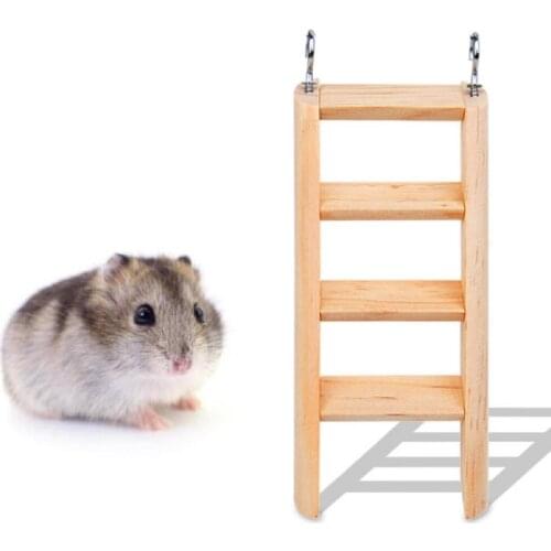 Hamster Wooden Ladder Small Animal Toy - 4 Step Ladder - Natural Wooden Pine Guinea Pigs Rats Chinchillas Toys