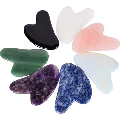 Rose Quartz Face Gua Sha Tool Skin Care Body Natural Crystal Mineral Stone Massager Health Beauty Products Wrinkle Facial Tapes