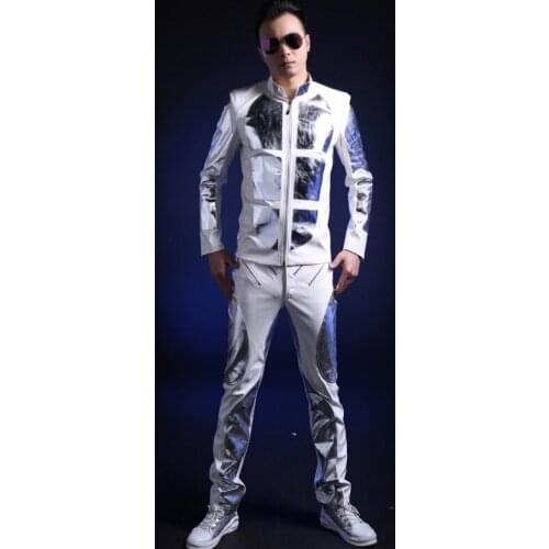 Gogo Dancer Costume Men Leather Clubwear Dancer Outfit DJ DS Clothing Western Wear Singer Stage Costumes Festival Clothes JL2447