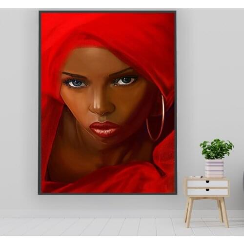 Beautiful Black Women Modern Poster Canvas Fashion Portrait Of African Wall Art Prints On Canvas Home Room Decoration No Framed
