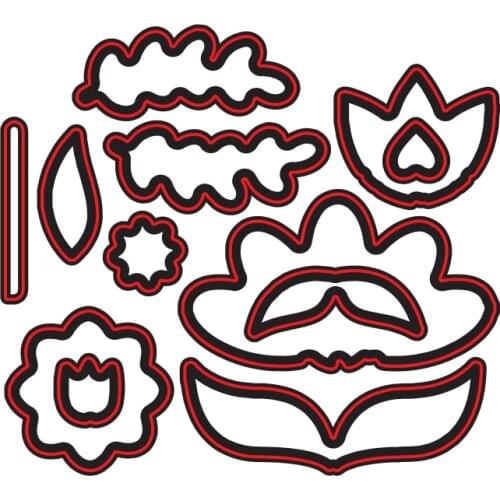 Summer lotus flower Metal Cutting Dies and stamps DIY Scrapbooking Card Stencil Paper Cards Handmade Album Stamp Die Sheets