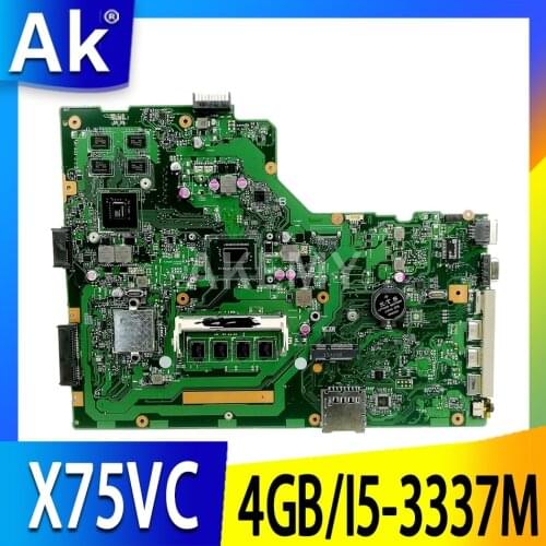 Akemy X75VC Laptop Motherboard for ASUS X75VB X75VD X75VC X75VCP X75VD1 X75V Mainboard GT720M 4GB-RAM I5-3337M/I5-3317M
