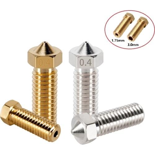 MEGA 3pcs/lot E3D V5 V6 Volcano Nozzle 0.2 0.3 0.4 0.5 0.6 0.8 1.0 1.2mm M6 Threaded Nozzles for 3D Printer 1.75 3.0mm Filament