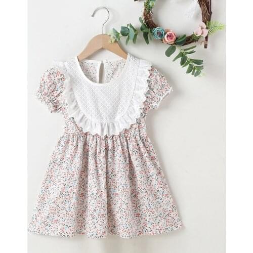 Melario Summer Girls' Dress Cute Floral Princess Dress Cute Baby Kids Clothing for Girls Short Sleeve Spanish Dresses Vestidos