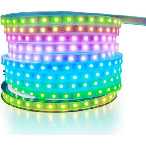 WS2811 Addressable RGB LED Strip Light 24V 32.8ft 600 LEDs Dream Color Programmable Digital LED Pixel Lights Rainbow Chasing Eff