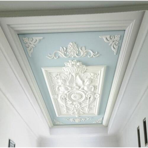 Custom Photo Wallpaper Murals 3D European Style Relief Carved Ceiling Decoration Mural Wallpapers For Living Room Bedroom Wall