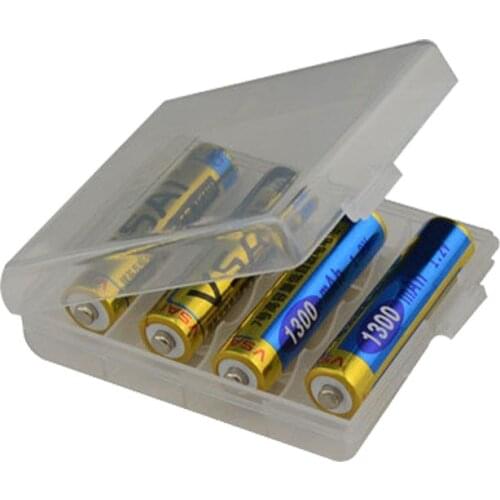 New Hard Plastic Case Holder Storage Box Cover for 4x AA AAA Battery Box Container Bag Case Organizer Box Case Transparent White