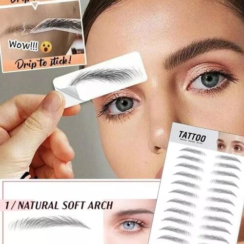 4D Authentic Eyebrow Waterproof Lasting Eyebrow Sticker Bionic Brow Semi-Permanent makeup Water Transfer Sticker Eyebrow Patch