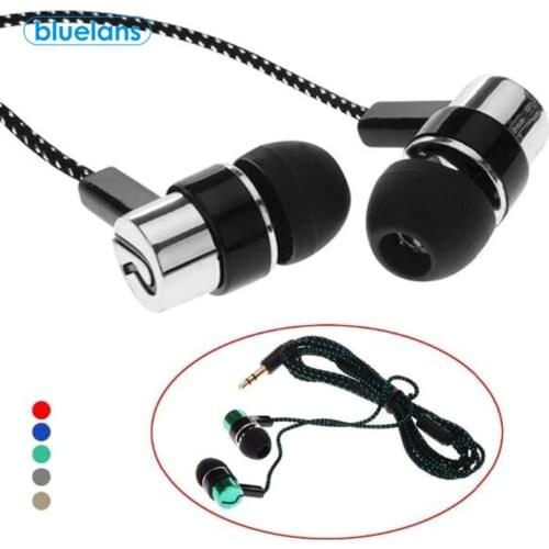 Portable Universal Earphones 3.5mm Braided Heavy Bass In-Ear Headset Wired HiFi Earphone For Phone Computer наушники проводные