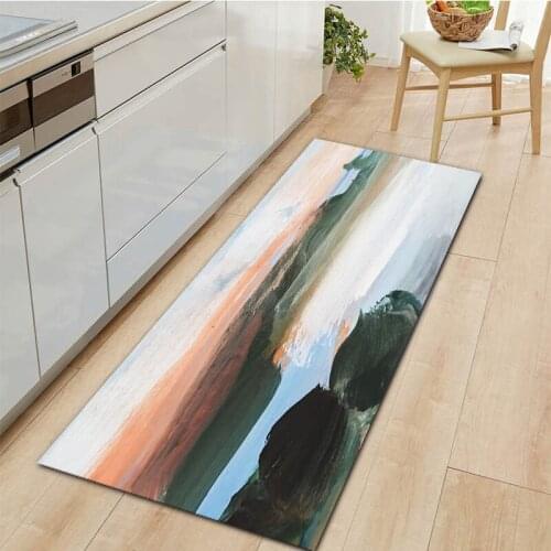 Simple Abstract Oil Painting Entrance Doormat Home Kitchen Carpet Balcony Living Room Bedside Decorative Rugs Non-Slip Bath Mat