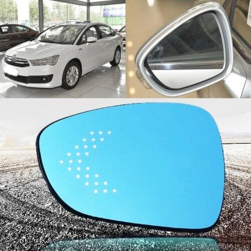 Blue mirror For Citroen C-QUATRE Rearview Mirror Glare Proof Blue Glasses Led Lamp Heated turn single lamp