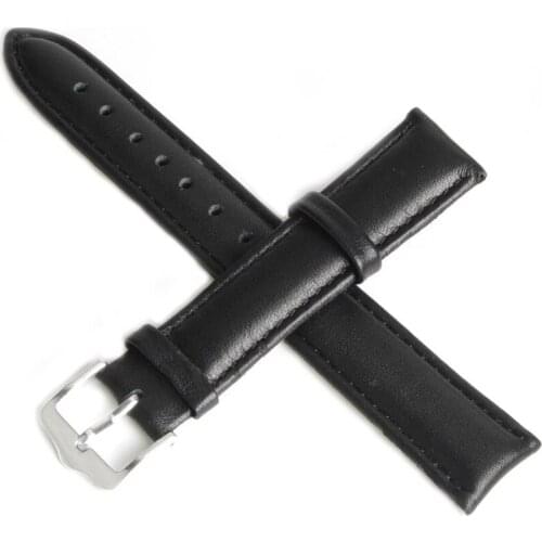 18mm DIY Genuine Leather Watch Replacement Band Strap Watchband Black life Waterproof
