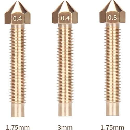 MEGA 5PCS 1.75/3.0mm 0.4/0.8mm Lengthened Nozzles M6 Thread Nozzle Length 32mm For Hotend Extruder Print Head 3D Printer Parts