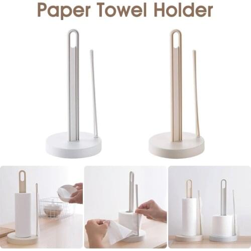 Vertical Roll Paper Holder Kitchen Paper Napkin Racks Creative Desktop Punch-Free Removeable Roll Paper Towel Rack
