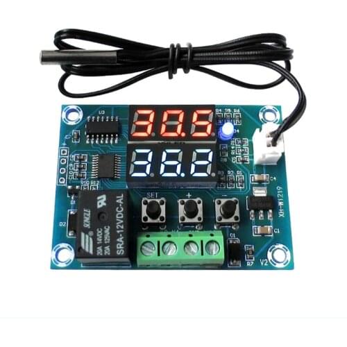 XH-W1219 Dual LED Display Thermostat Temperature Controller Module Sensor DC 12V