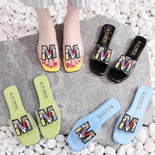 2021 Summer Bohemian Outdoor Platform Women Slippers Indoor Wedges Color Print Slides High Heels Shoes for Women Flip Flops