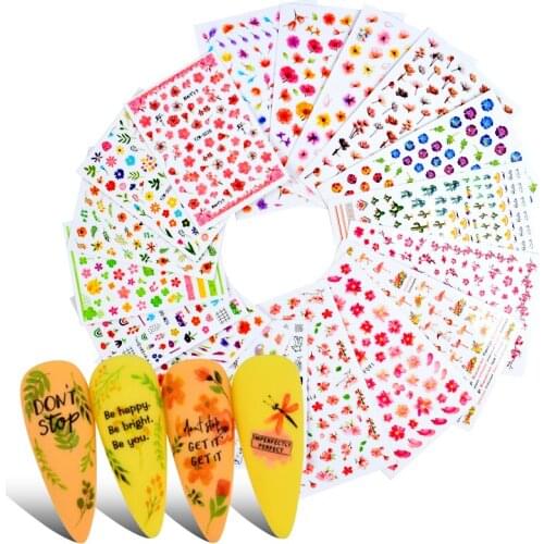 1pc 3D Embossed Blossom Flower Nail Water Transfer Sticker Rose Leaf Decal Summer Nail Art Decoration Manicure Accessory