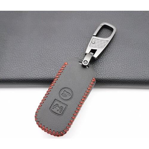 100% Leather Key Shell Case Cover For Honda PCX 150 Hybrid X-ADV SH125 Scoopy Forza 125 SH300 Motor 2 Button Key Protect Shell