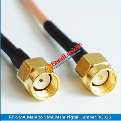 1X Pcs High-quality RP-SMA RPSMA RP SMA Male to SMA Male plug RG316 Pigtail Jumper Cable Low Loss 50 ohm