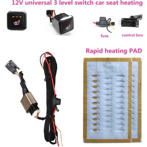 2 seats installed seat heated covers fit Universal Car Alloy Carbon fiber wire Seat heating Heater 12 V Pads Warmer Seat Cover