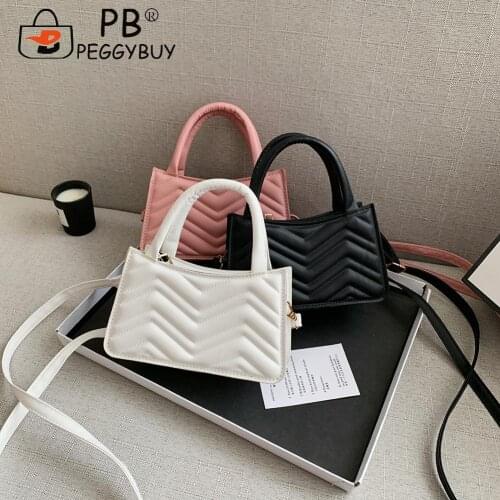 2021 Fashion Women Weave Embossing Shoulder Bag Ladies PU Top-handle Crossbody Bags Solid Color Pleated Tote Bag