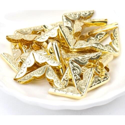 40pcs golden Book Scrapbooking Album Menu Folder Corner Protectors Metal Corner For Photo Album DIY 20x20x3mm