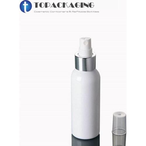 50PCS/LOT-100ML Spray Pump Bottle,White Plastic Perfum Sub-bottling,Empty Cosmetic Container,Liquid Packaging With Mist Atomizer