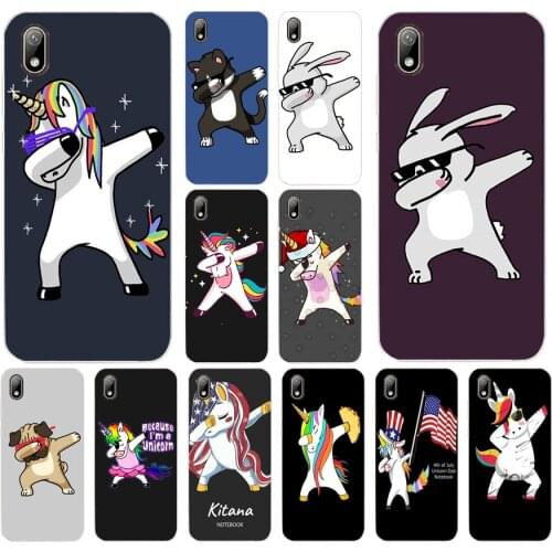 54 Pandas Unicorn fundas Capinha Etui Silicone TPU Protective Cover Phone Case On Case For Huawei Y5 Y6 Y7 Prime 2019 Case Soft