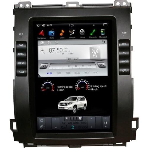 10.4 Inch Android9.0 Tesla style Car GPS Navigation For TOYOTA PRADO 2002-2009 stereo multimedia no DVD player tape recoder unit