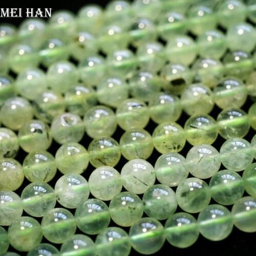 Meihan Free shipping (1 strands/set) 8+-0.2mm natural Prehnite smooth round charm beads for jewelry diy making