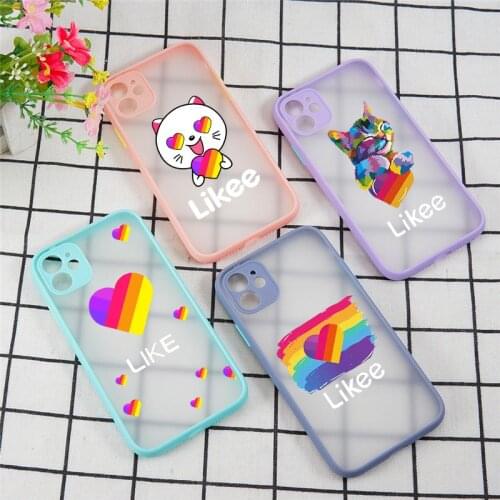 Funny Likee Cat Bear Love Heart Phone Case Cover for IPhone 11 Pro XS MAX 8 7 Plus X SE 2020 XR Case Back Cover