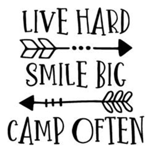 Black/Sliver LIVE HARD SMILE BIG CAMP OFTEN Arrows Funny Car Sticker Vinyl Decal C117