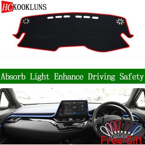 For Toyota C-HR IZOA 2018 Right Hand Drive Dashboard Cover Car Stickers Sun Shade Dash Mat Carpet Interior Accessories
