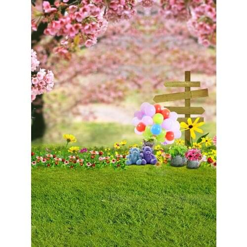 Blossom tree balloon backgrounds photography vinyl fotografia Easter photo backdrop for photographic studio video props S-1981