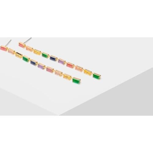 Amorita boutique color geometric chain earrings