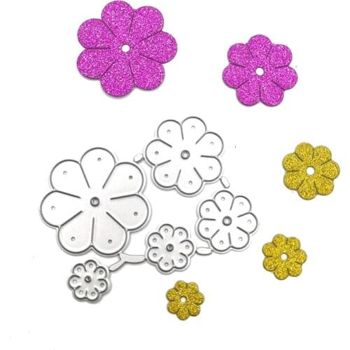 Julyarts Five Flowers Metal Die Cut Craft Cutting Dies Card Making Stencil For DIY Scrapbook Paper Album for Handwork Creative