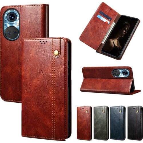 Classic Honor 50 Pu Leather Case For Men Huawei P50 Pro Flip Wallet Phone Cover Magnetic Protection Card Holder Stand Fundas
