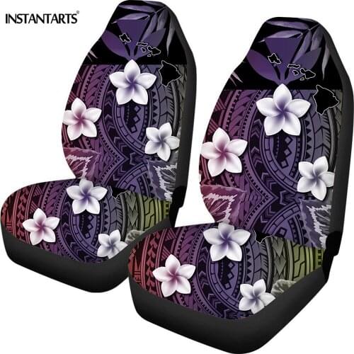 INSTANTARTS Polynesian Tribal Hibiscus Design Set of 2 Comfortable Car Seat Covers Car Interior Decor Vehicle Seat Cushion 2020