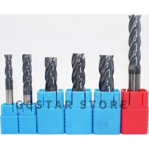 10pcs End Mill 20mm 2F HRC50 Long 100mm Carbide Regular LONG Straight Shank CNC End Milling Cutter Tool for Steel
