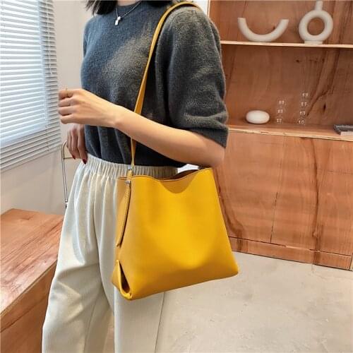 Fashion designer Shoulder Bags Retro Casual Women Totes Shopping Bag Female Leather Solid Color large Handbag for Women 2021